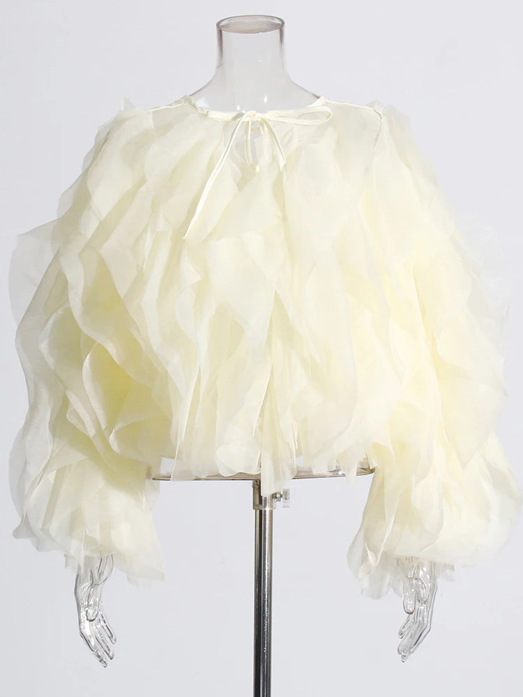 The Chantilly Ruffle Chiffon Blouse from the Soft & Sophisticated at Lavishly Me