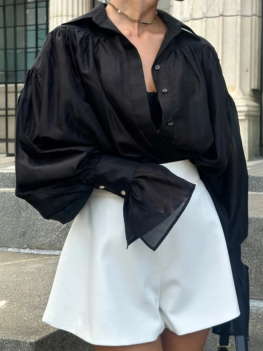 The Bellamy Flare-Sleeve Blouse