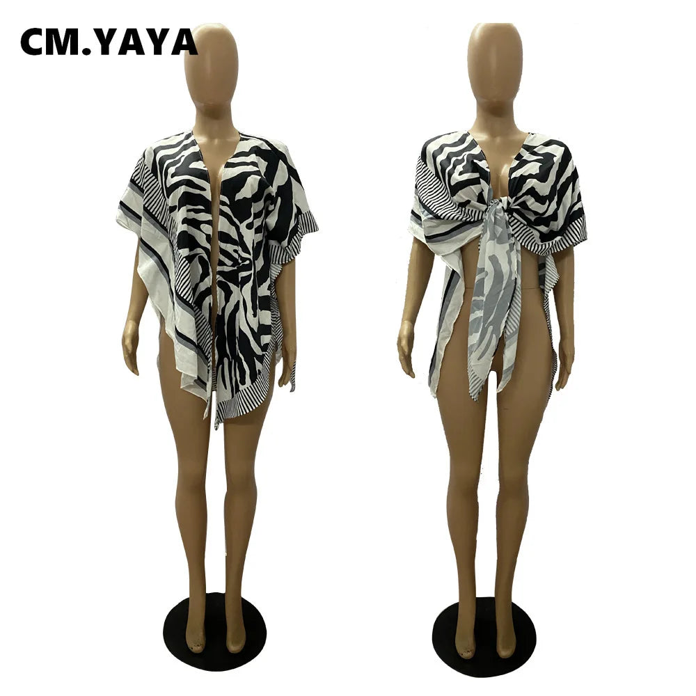 The Zaria Zebra Tie-Front Blouse from the Soft & Sophisticated at Lavishly Me
