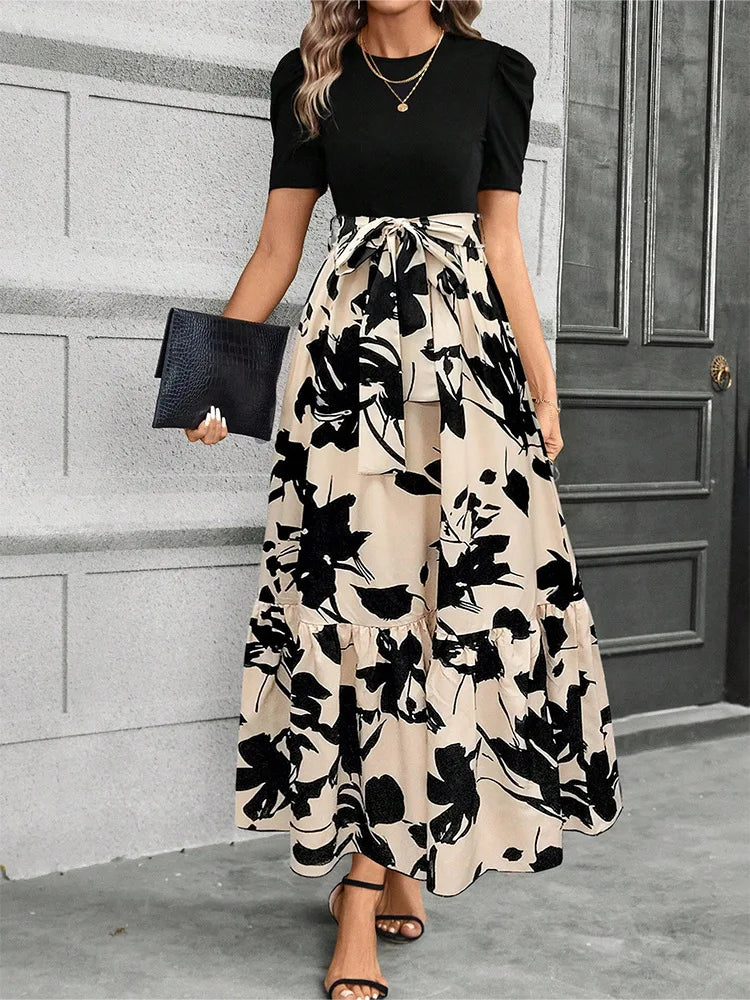 The Provence Floral Lace-Up Maxi Dress from the Boss Energy at Lavishly Me