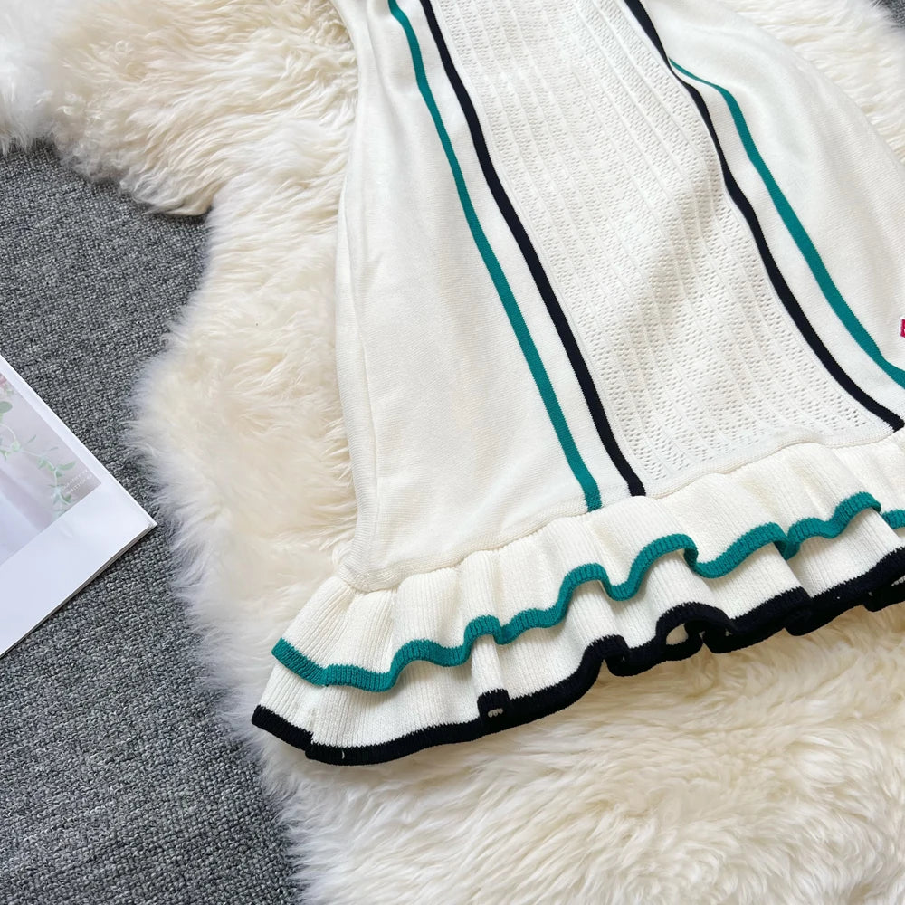The Brielle Ruffle Knit Mini Dress | Lavishly Me