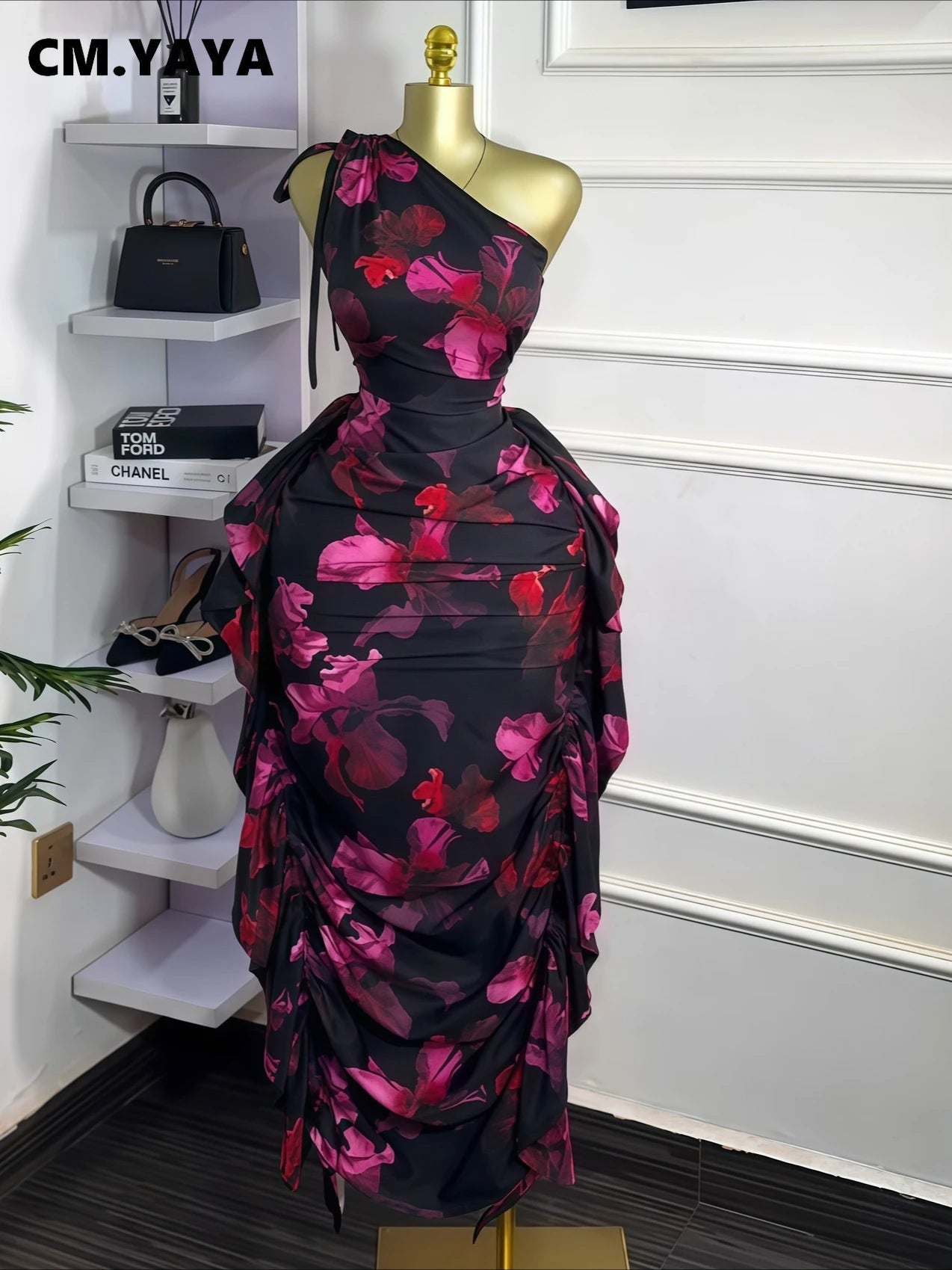The Azalea One-Shoulder Floral Maxi Dress in as picture | Lavishly Me