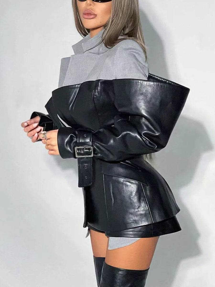 The Milan Colorblock Leather Jacket from the After Dark at Lavishly Me