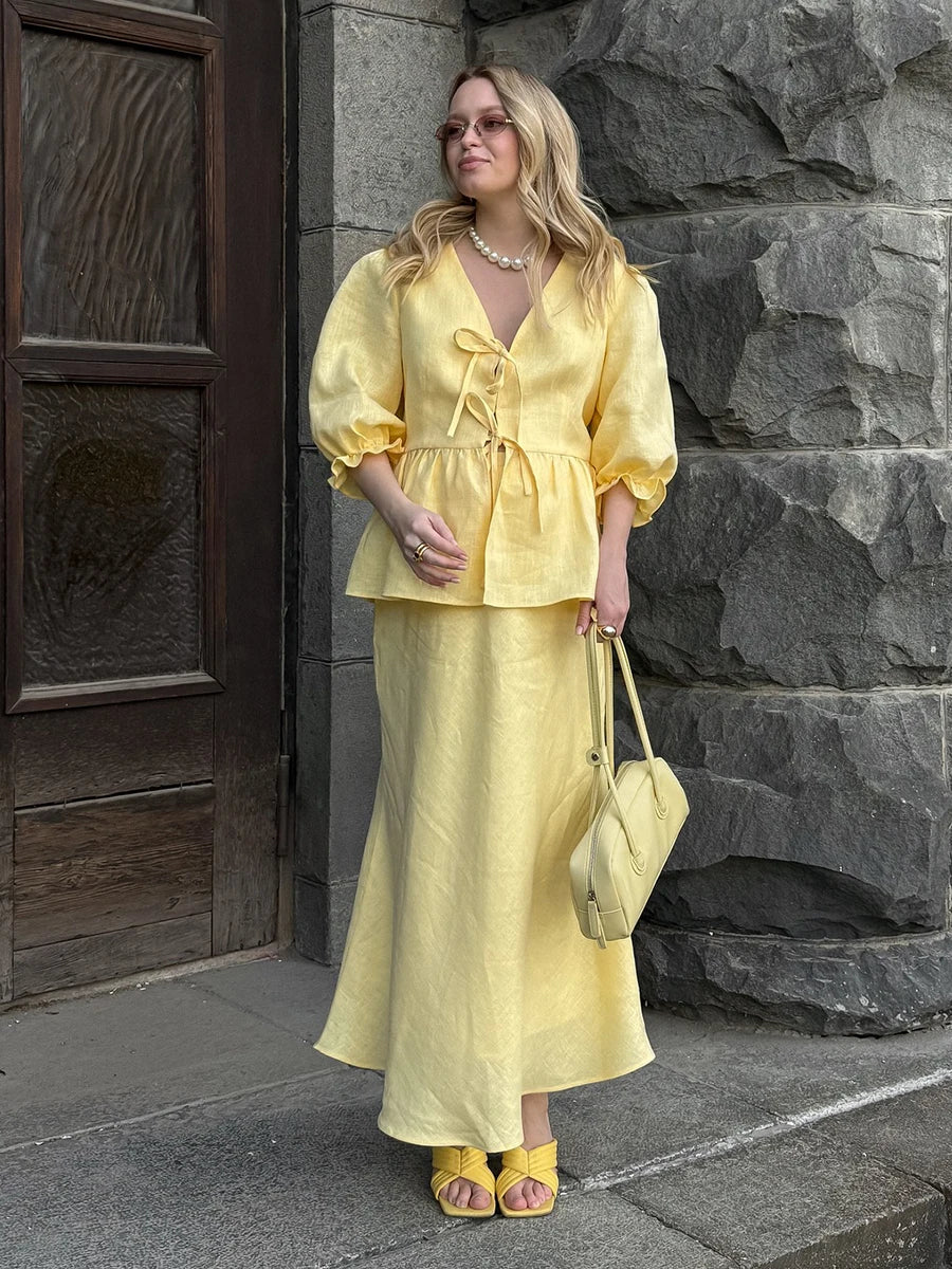 The Savannah Cotton Skirt Set