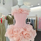 The Flora Appliqué A-Line Mini Dress in PINK | Lavishly Me