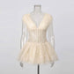 The Lumière Sequin Ruffle Mini Dress from the Celebration Edit at Lavishly Me