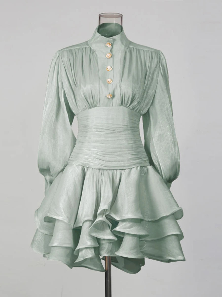 The Emerald Élan Ruffle Dress