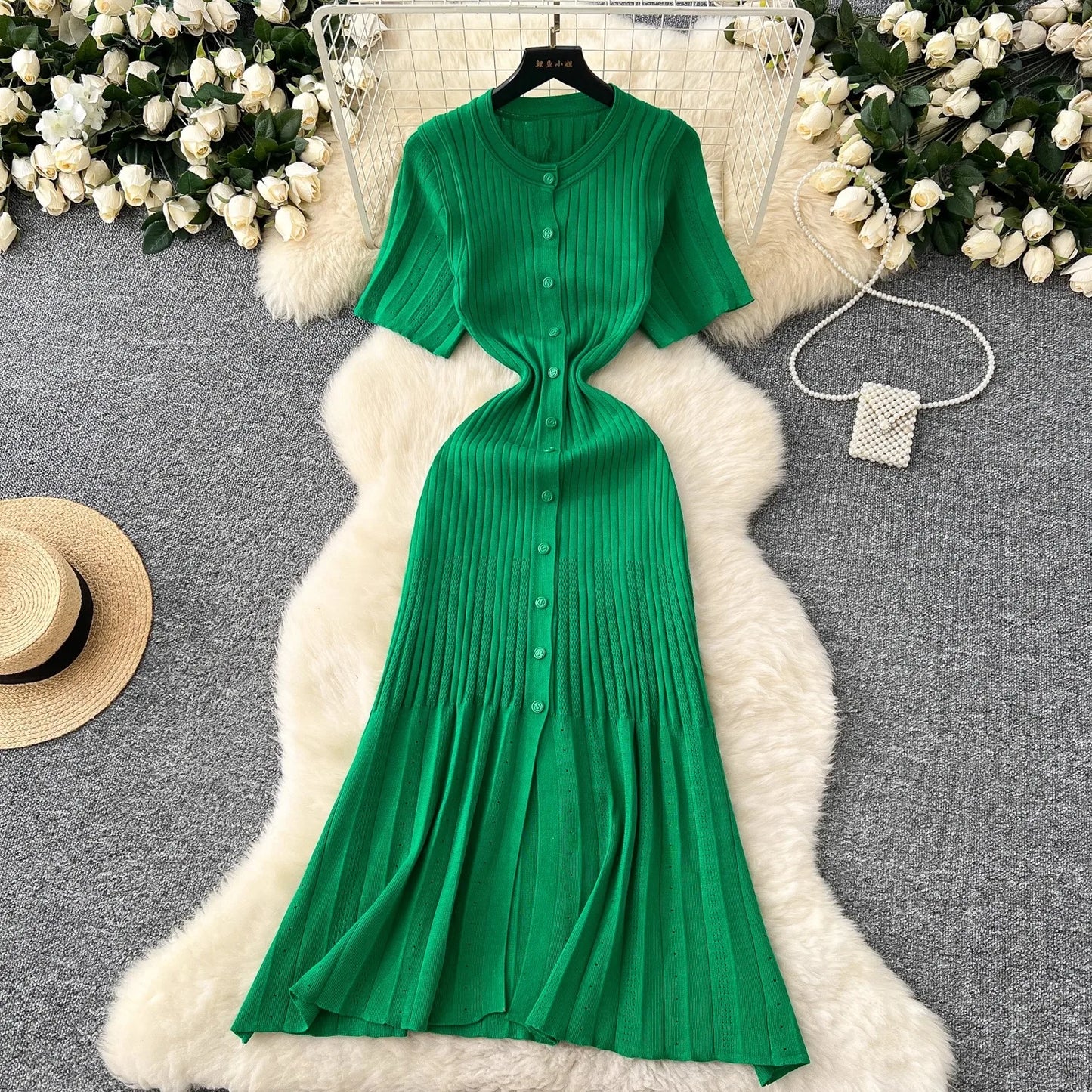 The Vivienne Button-Front Knit Maxi Dress | Lavishly Me