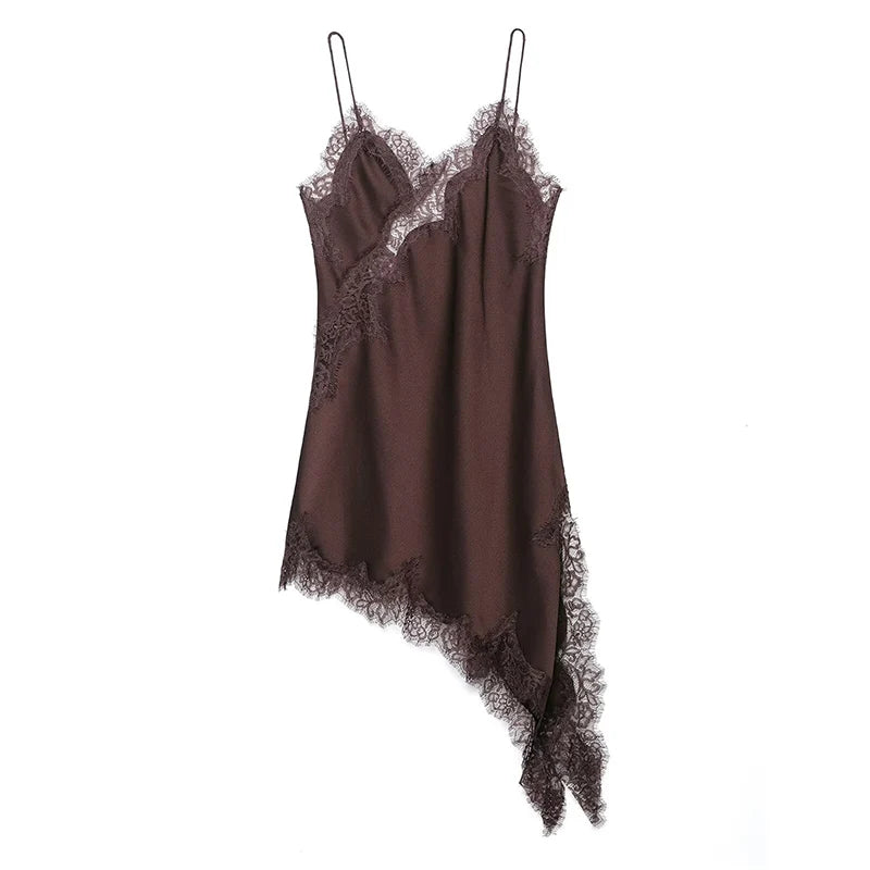 The Amélie Lace Satin Mini Dress