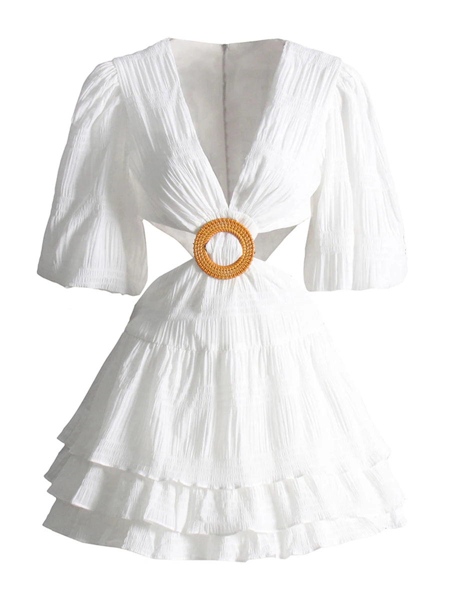 The Amora Lantern-Sleeve Dress
