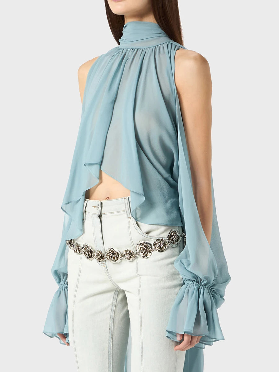 The Avignon Draped High-Neck Top from the Soft & Sophisticated at Lavishly Me