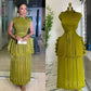 The Kendall Pleated Lace-Trim Dress in AS | Lavishly Me