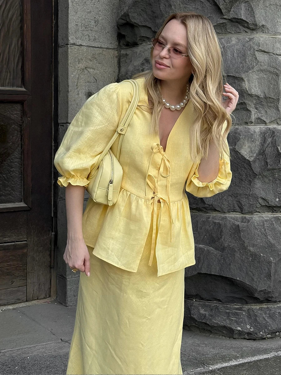 The Savannah Cotton Skirt Set