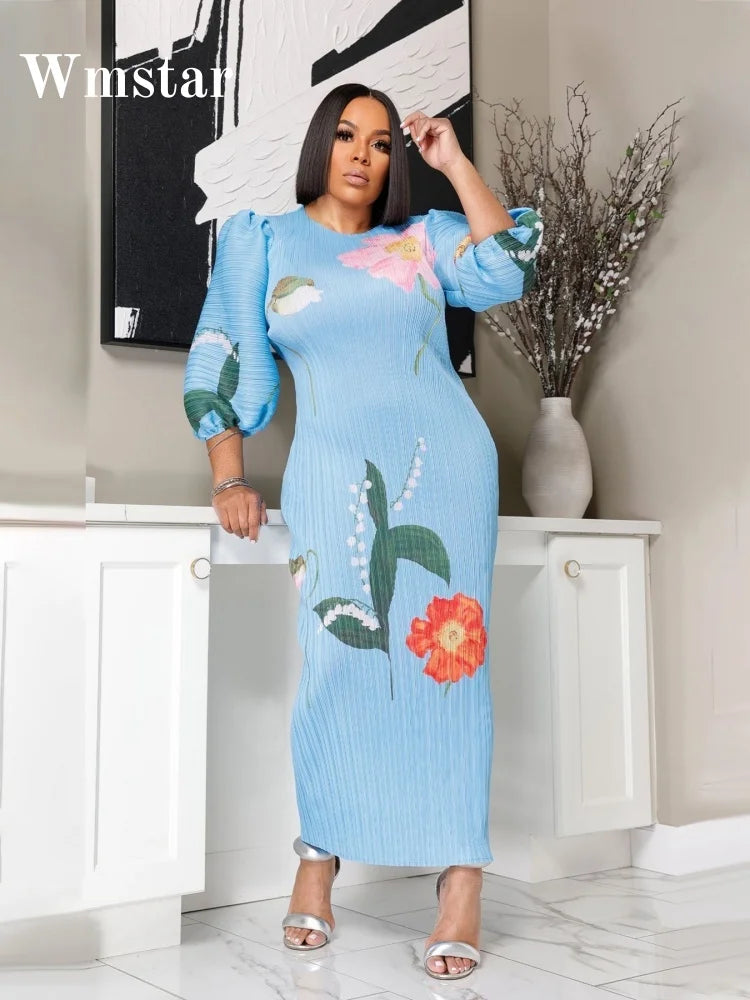 The Danica Pleated O-Neck Maxi Dress by Lavishly Me