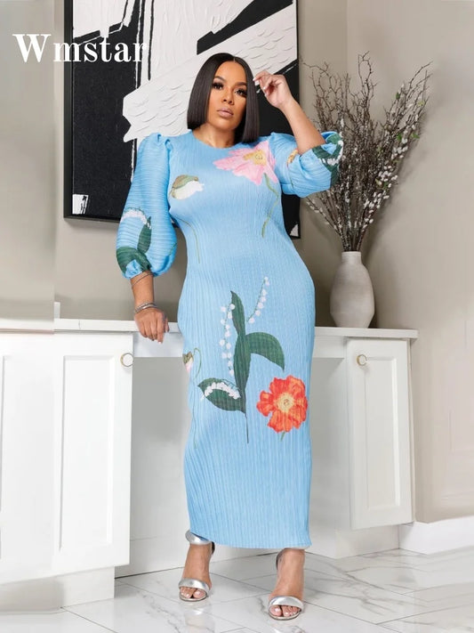 The Danica Pleated O-Neck Maxi Dress by Lavishly Me