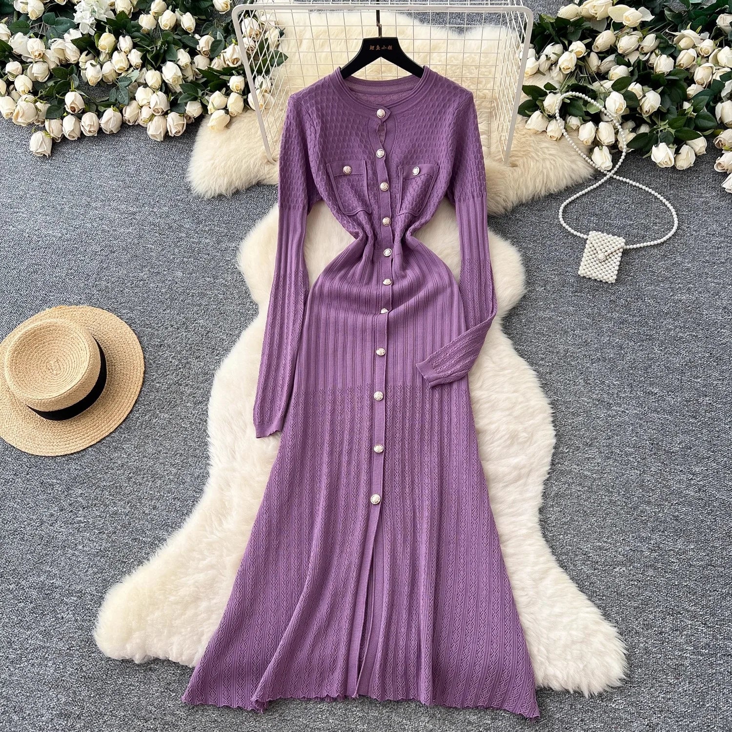 The Imani Patchwork Knit Maxi Dress | Lavishly Me
