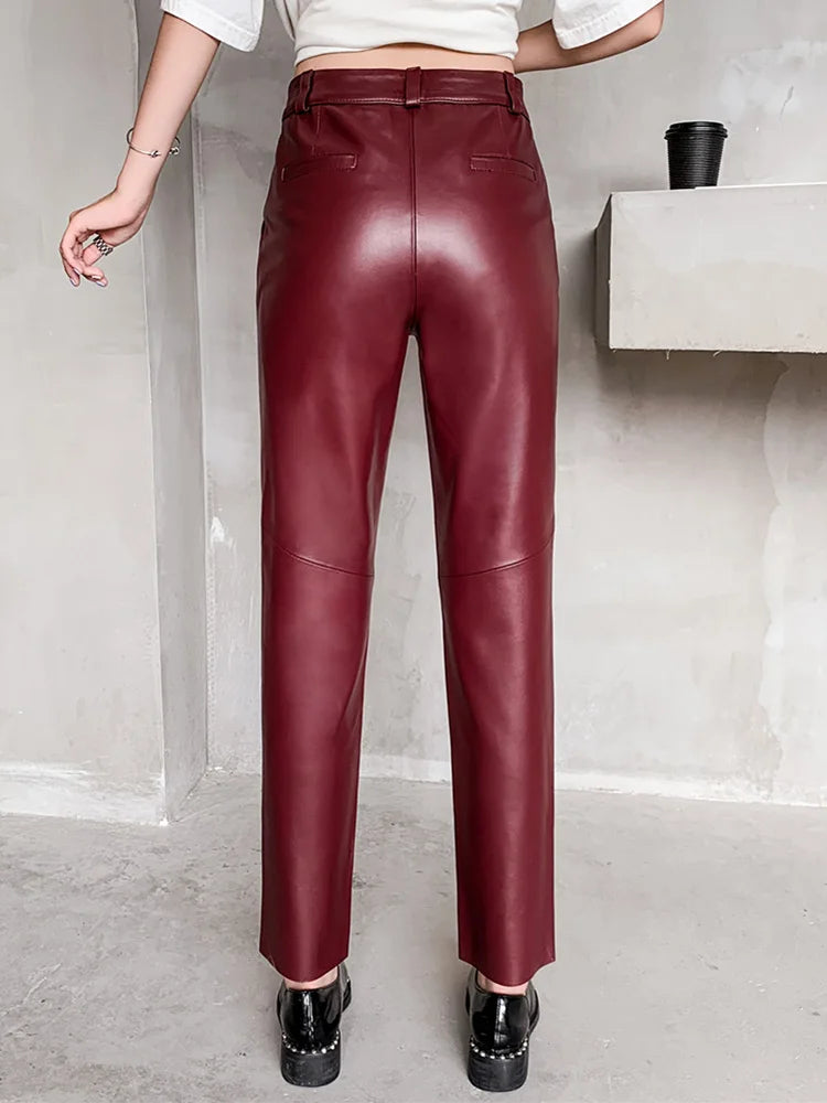 The Verity Leather Pants in 715 Blue haze | Lavishly Me