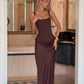 The Sienna Pleated Maxi Dress in short black | Lavishly Me