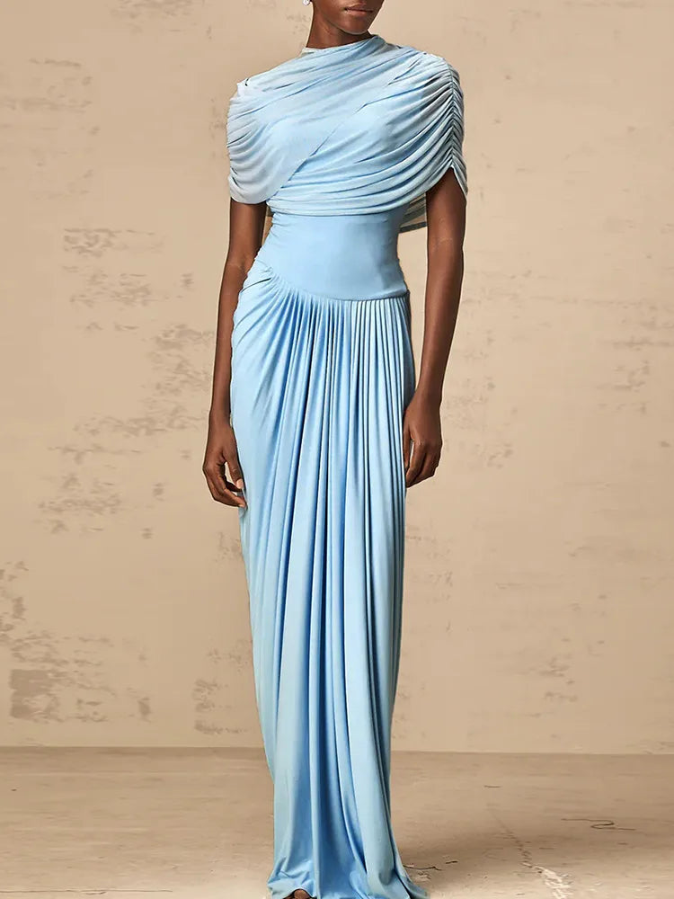The Emilia Pleated Column Dress from the Boss Energy at Lavishly Me