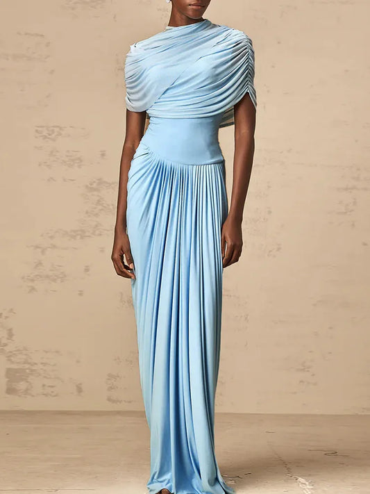 The Emilia Pleated Column Dress from the Boss Energy at Lavishly Me