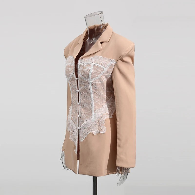The Marlowe Lace Colorblock Blazer