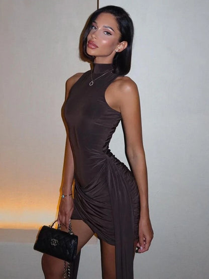 The Sloane Ruched Turtleneck Mini from the After Dark at Lavishly Me