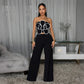 The Fleur Strapless Wide-Leg Set in Blue | Lavishly Me