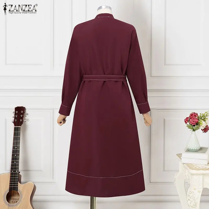 The Wren Belted Shirt Midi Dress in L | Lavishly Me
