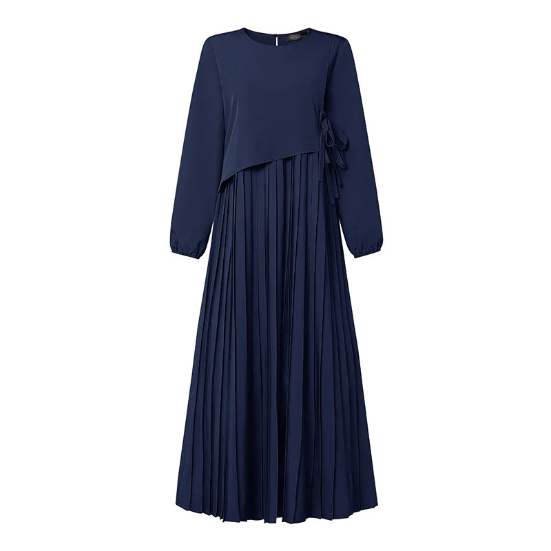 The Elara Pleated A-Line Maxi Dress from the Boss Energy at Lavishly Me