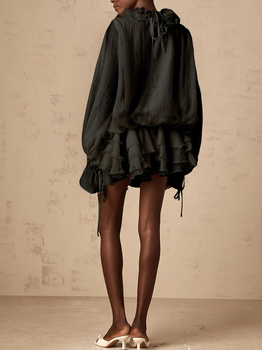 The Odette 3D Floral Statement Dress in BLACK | Lavishly Me