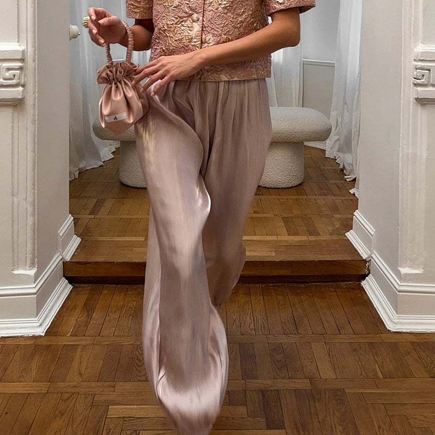 The Rosé Pleated Balloon Trousers