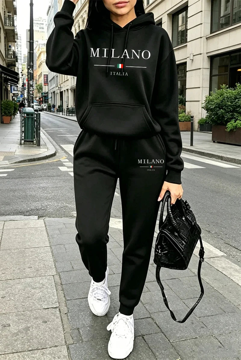 The Uptown Hooded Jogger Set hooded two-piece jogging suit from Lavishly Me