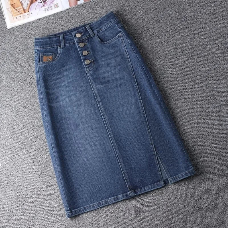 The Soho Split Denim Skirt