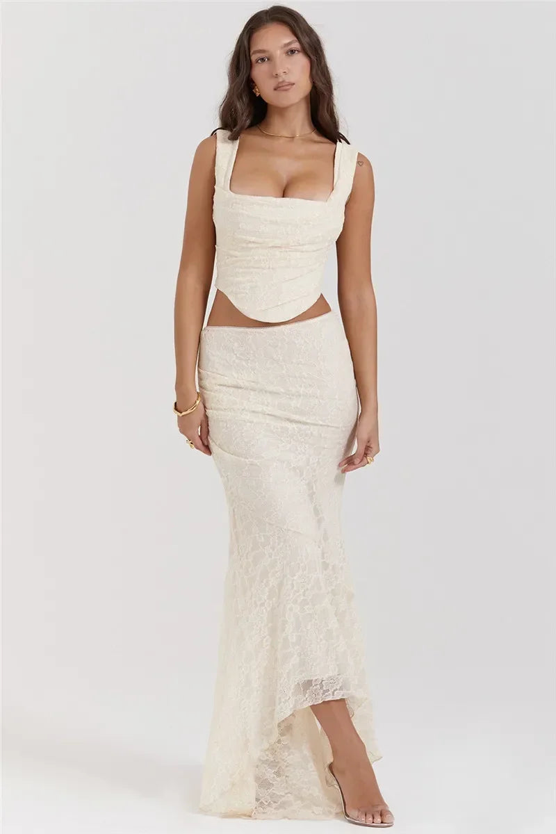 The Celestine Lace-Up Maxi Set