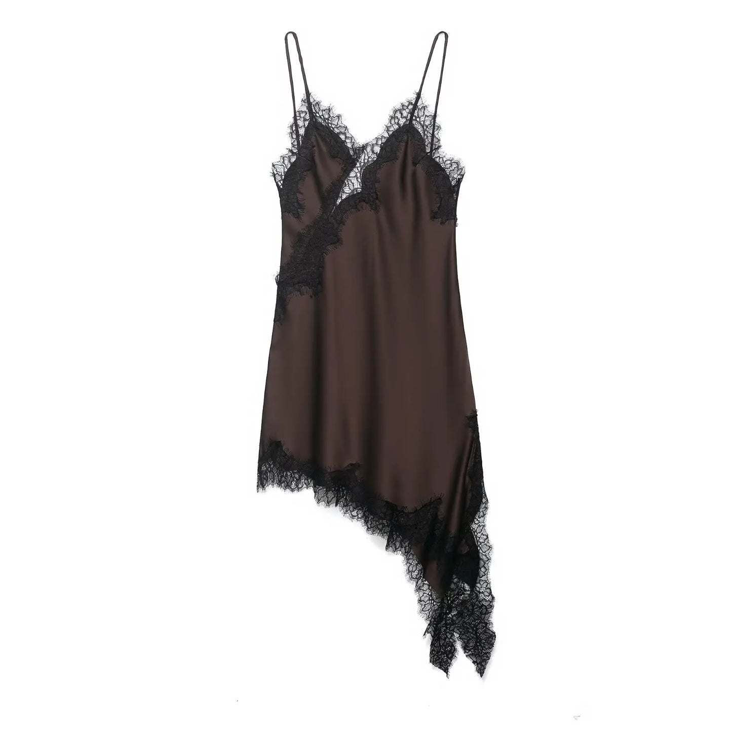The Amélie Lace Satin Mini Dress