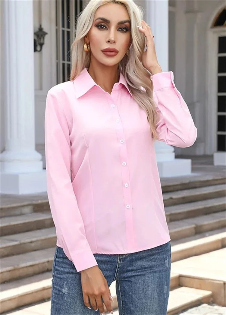 The Noelle Button Broadcloth Statement Blouse