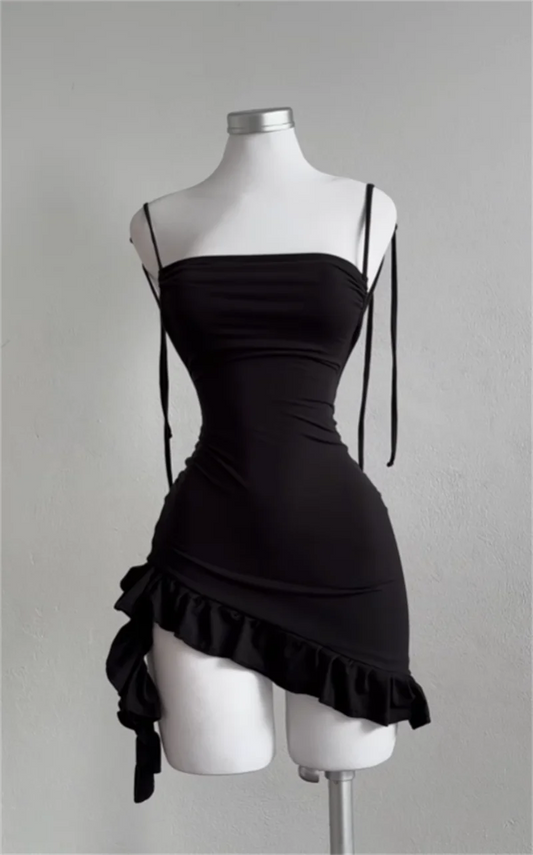 The Midnight Ruffle Mini Dress