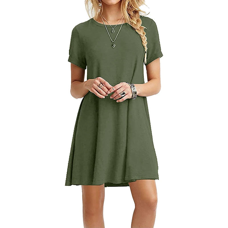 The Sunday Muse T-Shirt Mini Dress in Grey | Lavishly Me