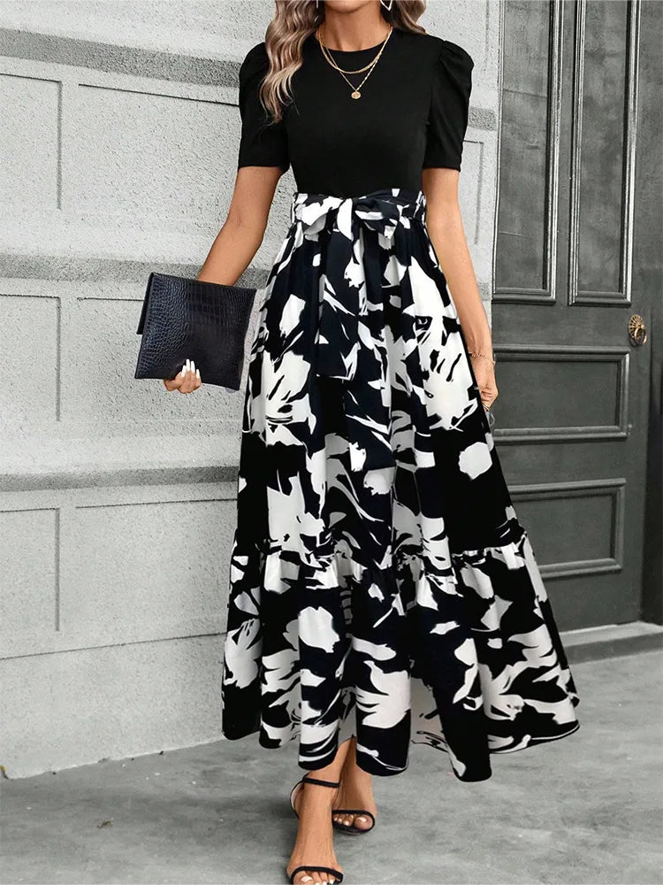 The Provence Floral Lace-Up Maxi Dress from the Boss Energy at Lavishly Me