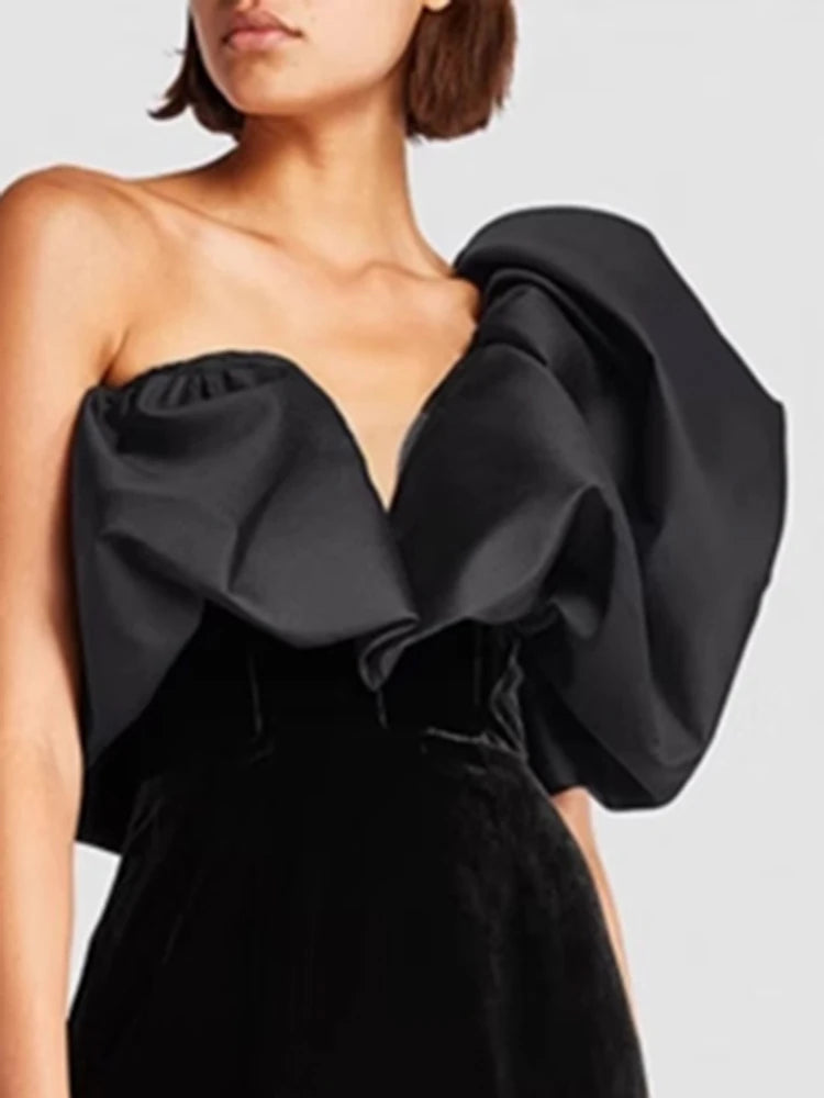 The Freya Diagonal-Neck Backless Dress in BLACK | Lavishly Me