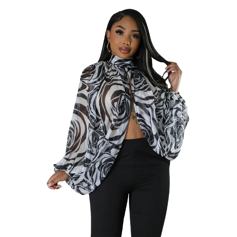 The Seraphina Sheer Tie Blouse in Women Blouses 15 | Lavishly Me