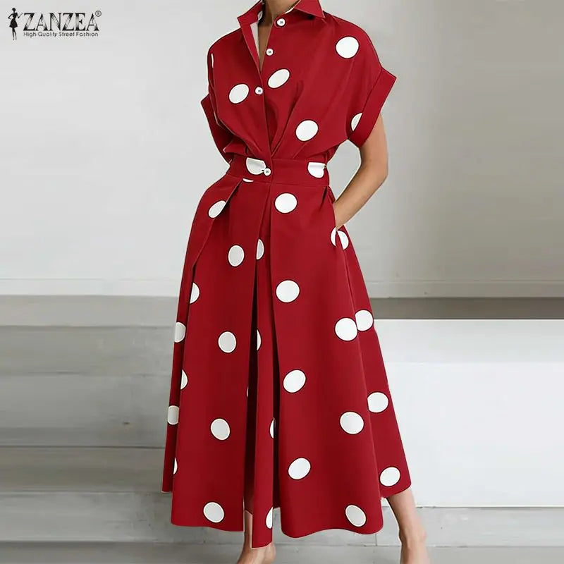 The Paloma Polka-Dot Shirt Dress in S | Lavishly Me