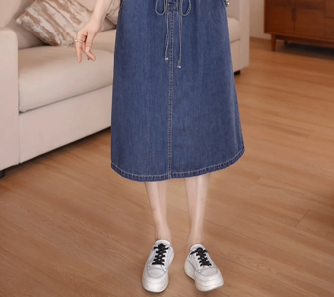 The Capri Button-Front Denim Dress