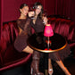The Noelle Lace Illusion Mini Dress in Brown | Lavishly Me