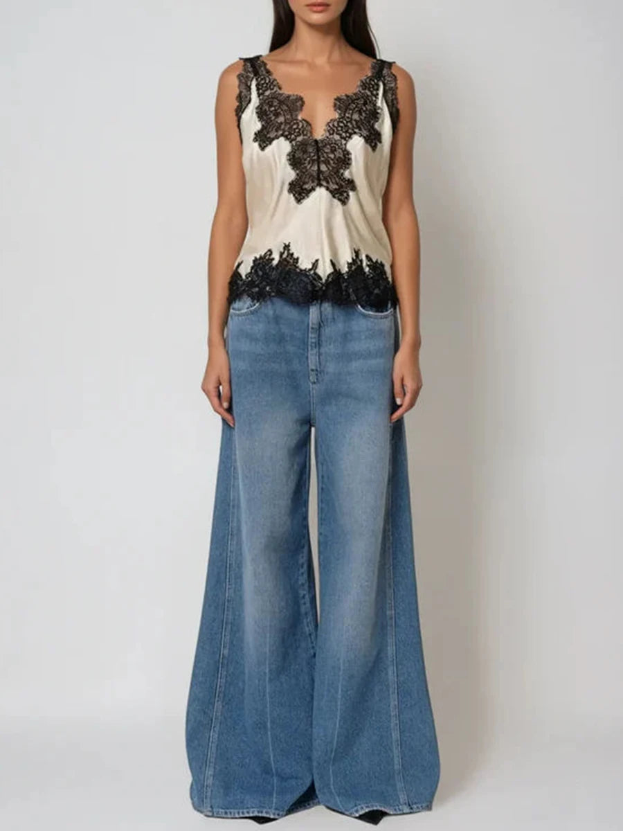 The Verona Lace Colorblock Vest