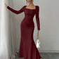 The Yvette Square-Neck Dress in Blue | Lavishly Me