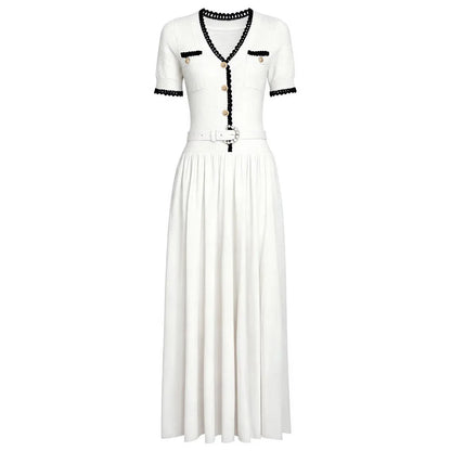 The Azure Belted Knit Vacation Dress from the Boss Energy at Lavishly Me