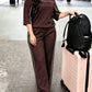 The Lumi Two-Piece Set in Brown | Lavishly Me