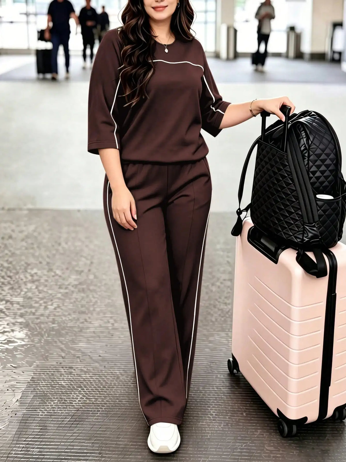 The Lumi Two-Piece Set in Brown | Lavishly Me