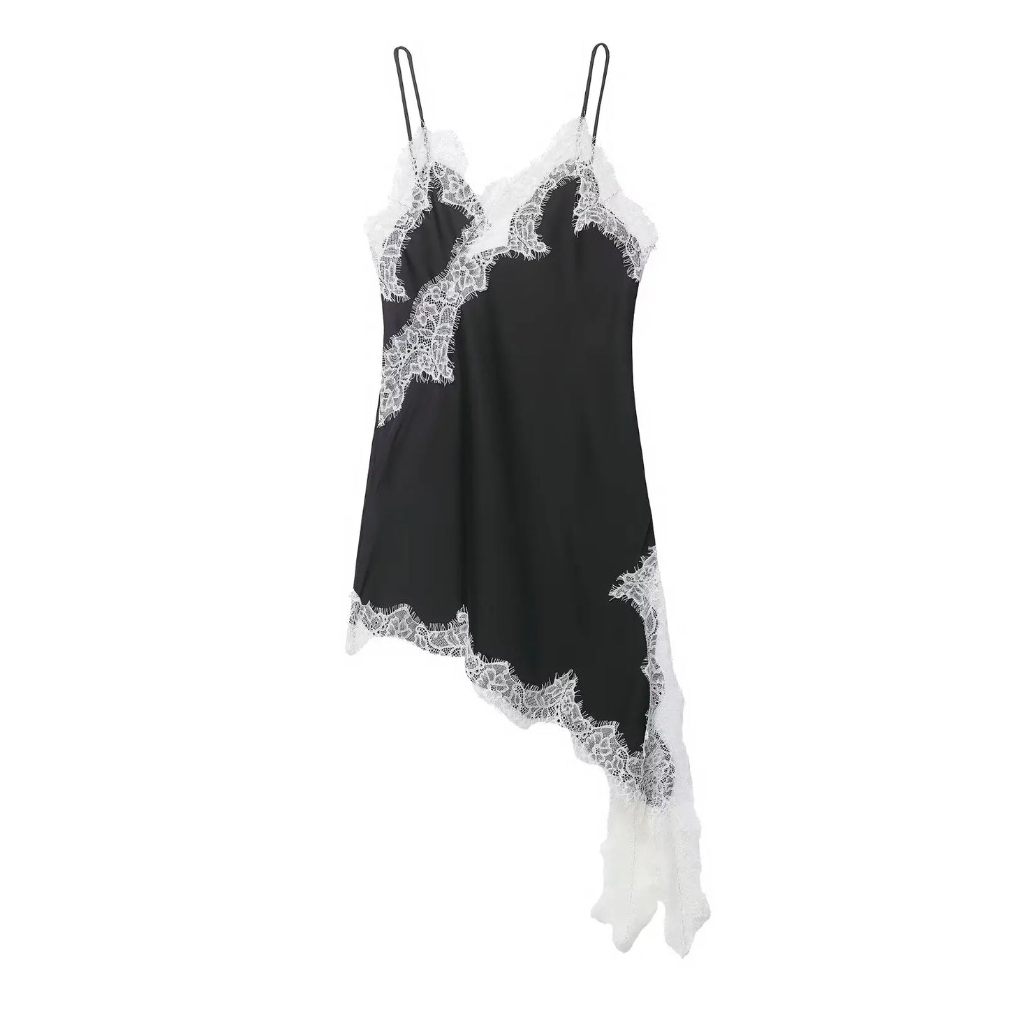 The Amélie Lace Satin Mini Dress
